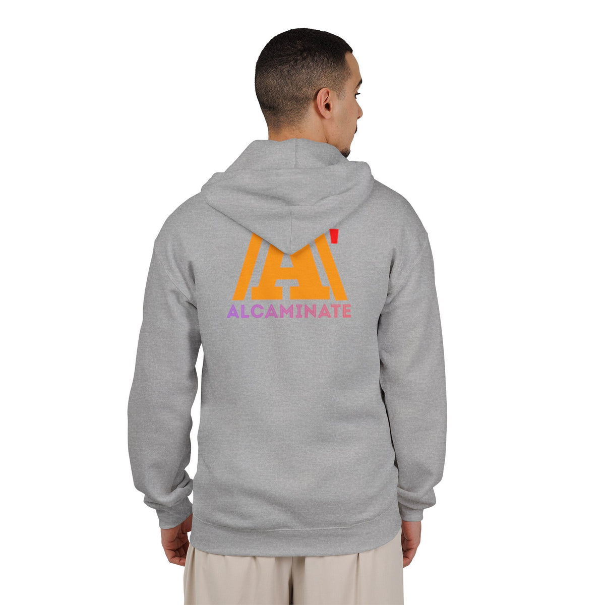 Alcaminate Logo Zip Hoodie — Retro Neon Graphic Full-Zip Sweatshirt