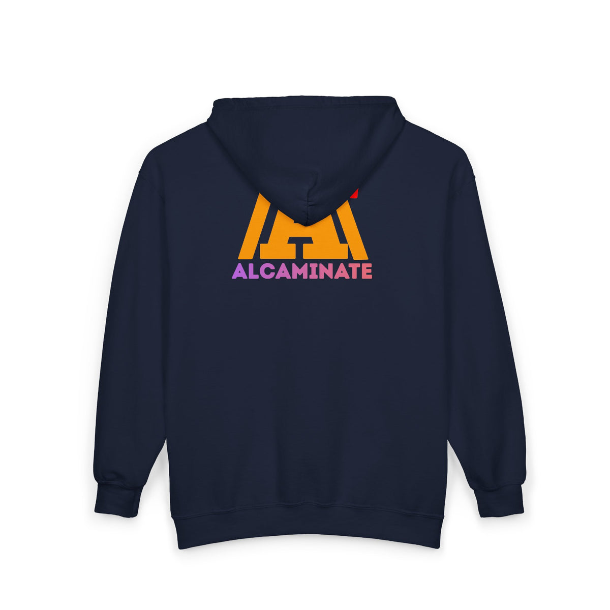 Alcaminate Logo Zip Hoodie — Retro Neon Graphic Full-Zip Sweatshirt