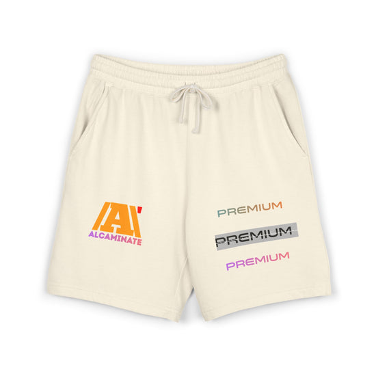Premium Alcaminate Logo Fleece Shorts — Garment-Dyed Lightweight Sweatshorts