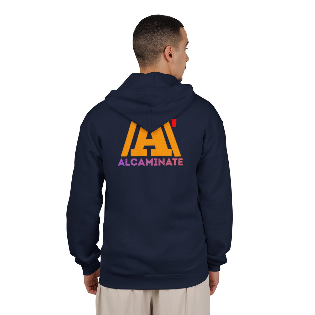 Alcaminate Logo Zip Hoodie — Retro Neon Graphic Full-Zip Sweatshirt