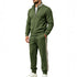 American-style Striped Half-zip Stand-collar Casual Sportswear Set