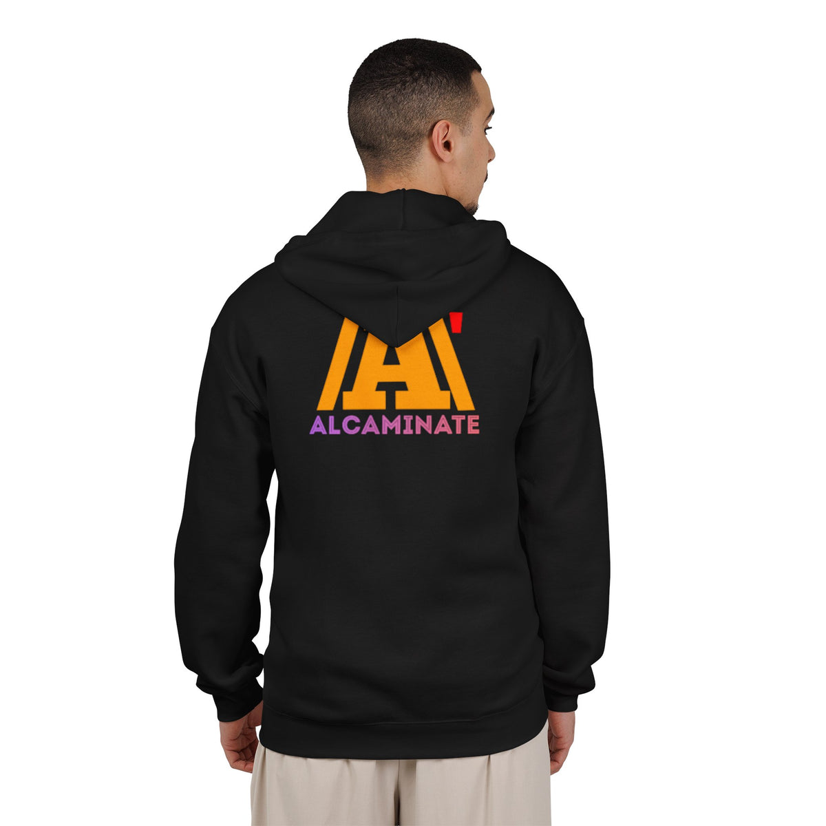 Alcaminate Logo Zip Hoodie — Retro Neon Graphic Full-Zip Sweatshirt
